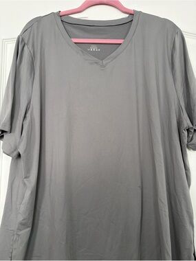 Men's Gray V-Neck Performance Shirt